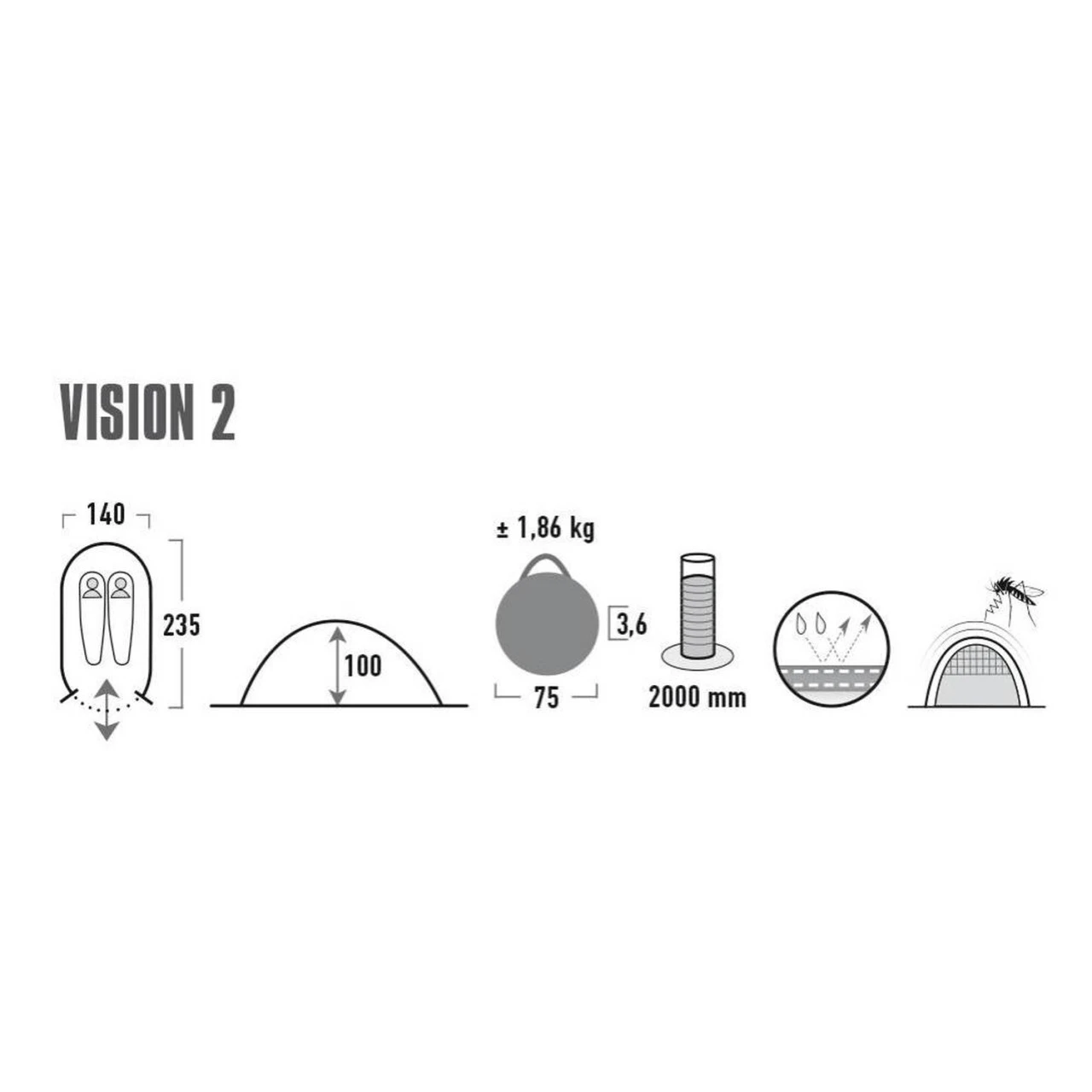 High Peak Vision 2 Wurfzelt 4 High Peak Vision 2 Wurfzelt – Bild 2