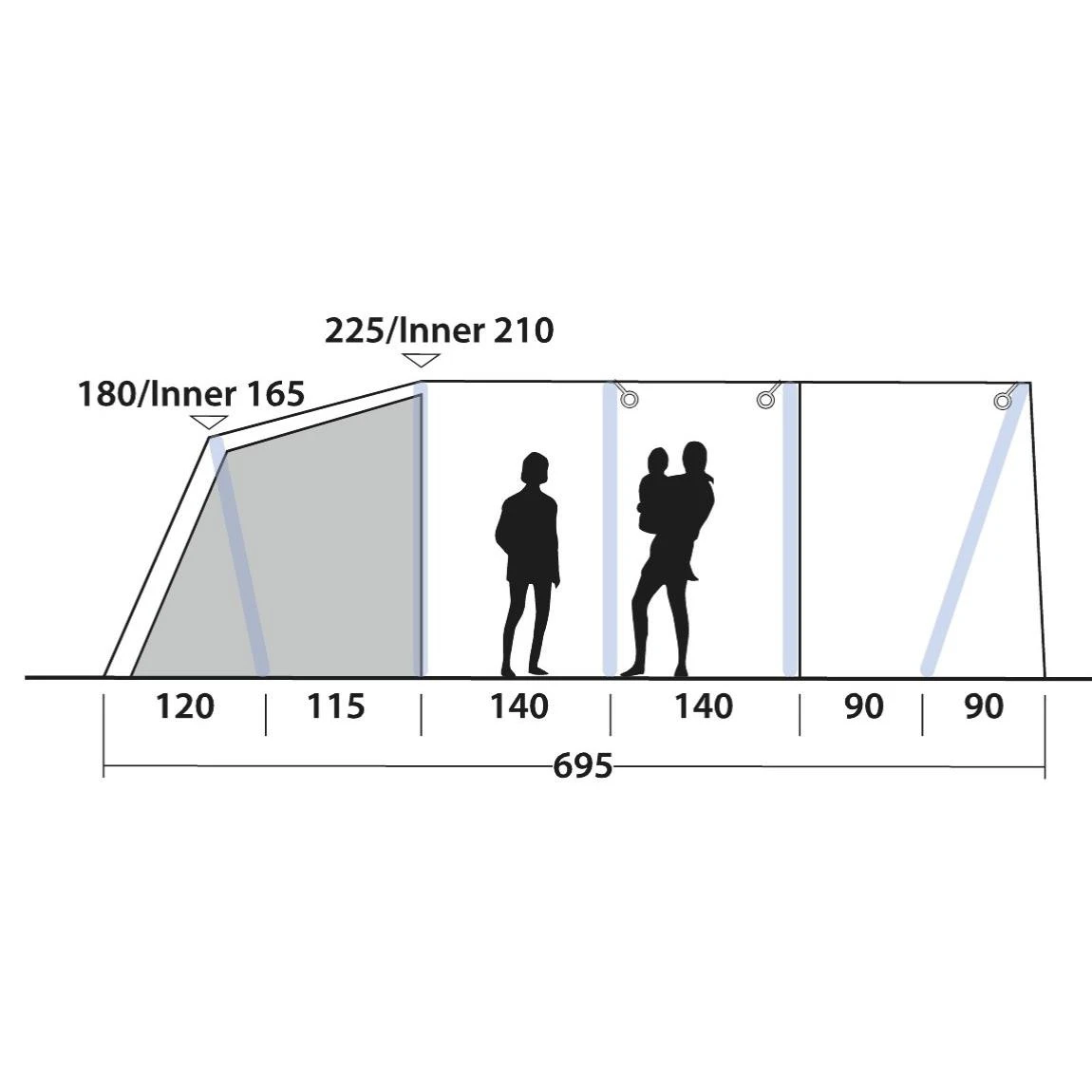 Outwell Sundale 7PA Familienzelt 5 Outwell Sundale 7PA Familienzelt – Bild 3