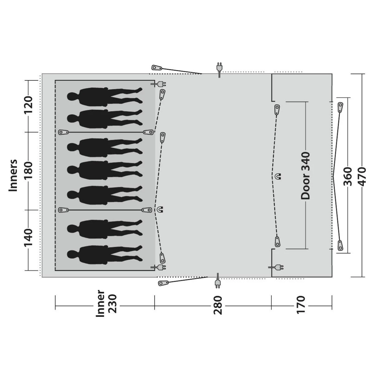 Outwell Vermont 7PE Familienzelt 4 Outwell Vermont 7PE Familienzelt – Bild 2
