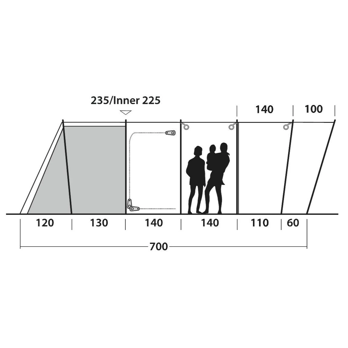 Outwell Vermont 7PE Familienzelt 5 Outwell Vermont 7PE Familienzelt – Bild 3