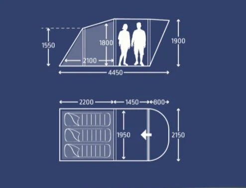 Kampa Brean 3 AIR Familienzelt 4 Kampa Brean 3 AIR Familienzelt – Bild 2