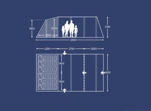 Kampa Hayling 6 Familienzelt 4 Kampa Hayling 6 Familienzelt – Bild 2