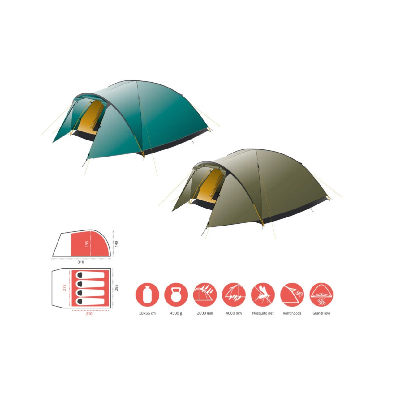 Grand Canyon Topeka 4 Campingzelt 4 Grand Canyon Topeka 4 Campingzelt – Bild 2