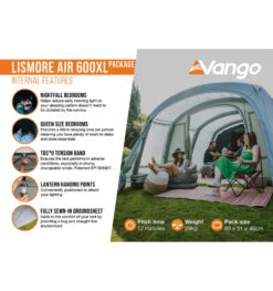 Vango Lismore Air 600XL Package Familienzelt -Camping-ausrüstung Verkaufsgeschäft 8057461 1280x1280