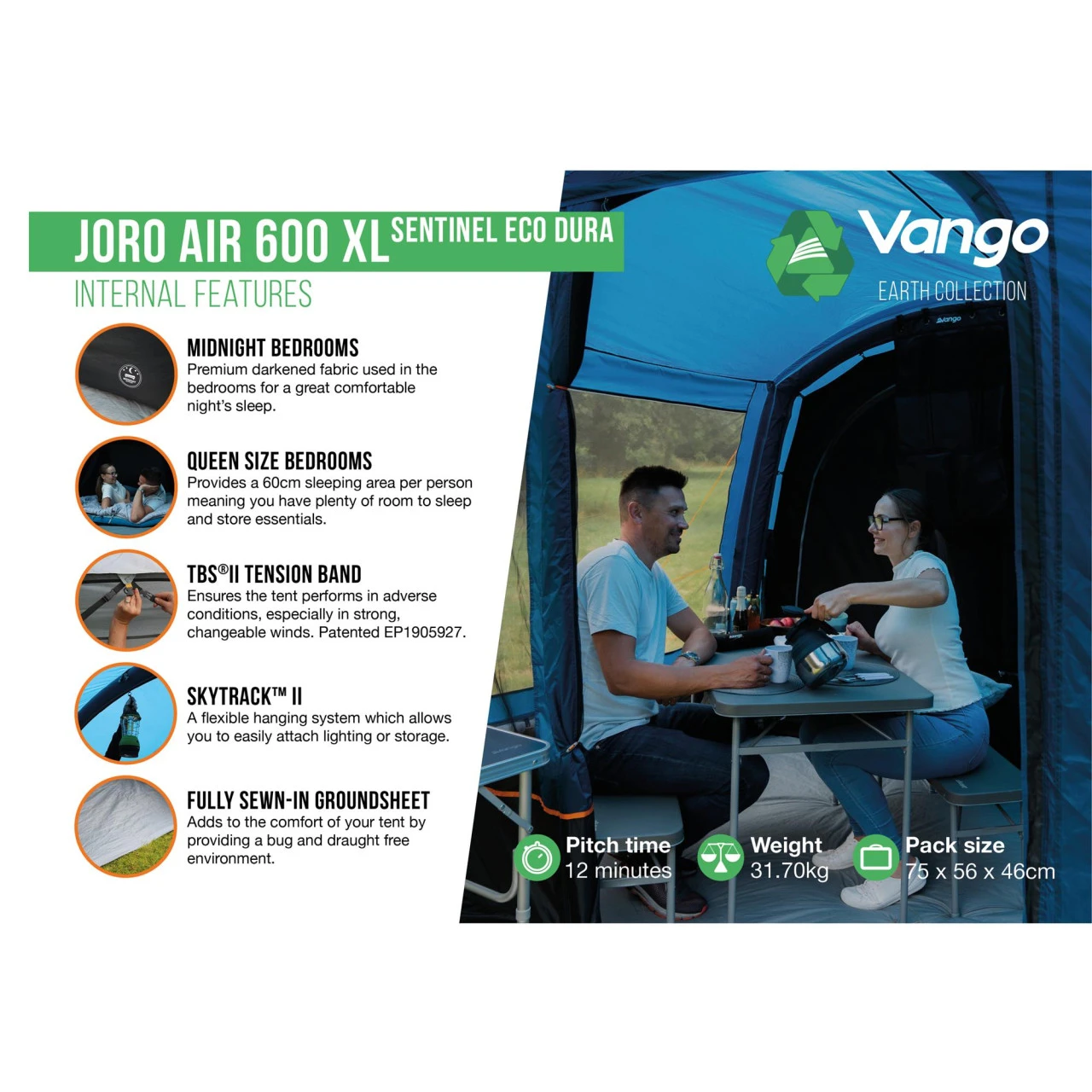Vango Joro Air 600XL Sentinel Eco Dura Package Familienzelt 18 Vango Joro Air 600XL Sentinel Eco Dura Package Familienzelt – Bild 16